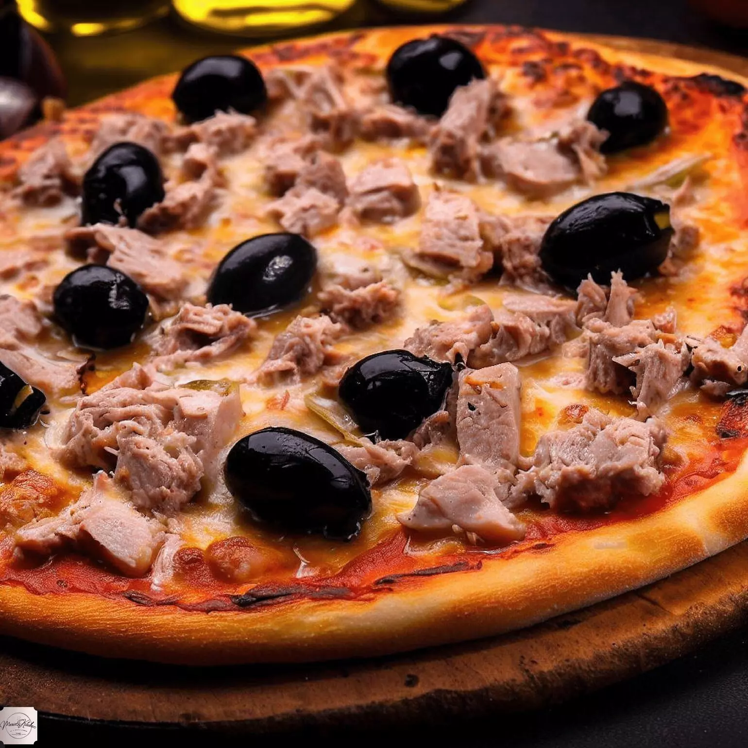 Pizza de atun con aceitunas negras: ¡un bocado de Italia!