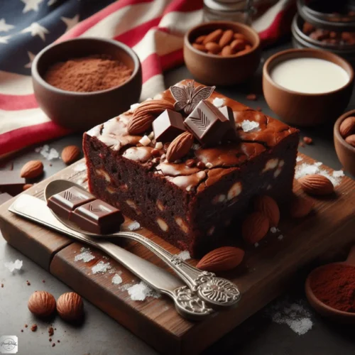 Brownie con chocolate y nueces que embriaga los sentidos