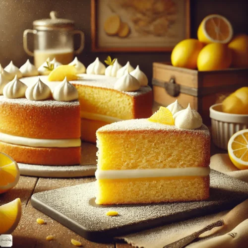 Bizcocho con crema de limón (lemon pie)